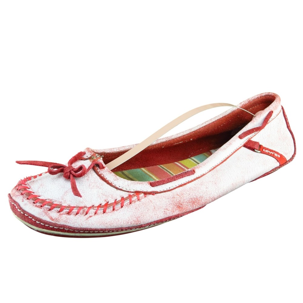 Levi's Women Sz 9.5 M‎ Pink Flat Leather Shoes 2336
